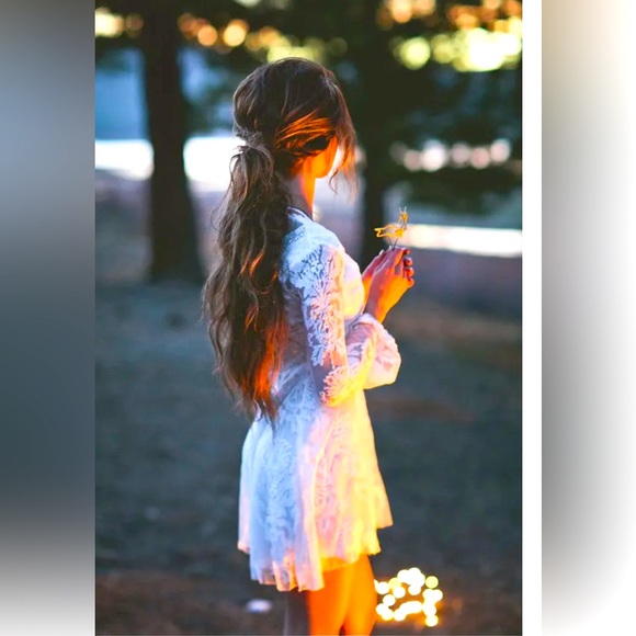 Free People Reign Over Me White Lace Mini Dress Rare NWOT - Picture 5 of 11